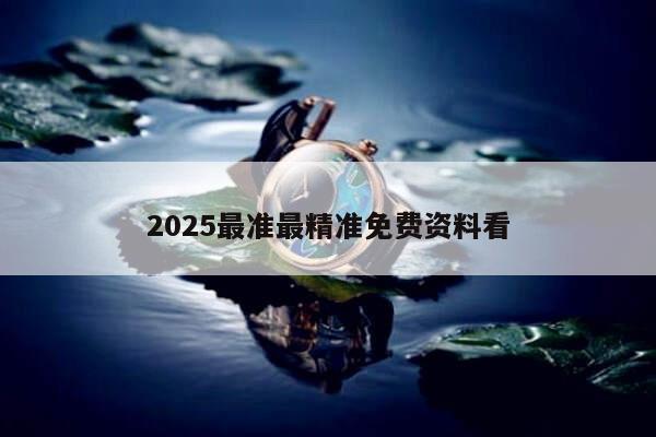2025最准最精准免费资料看
